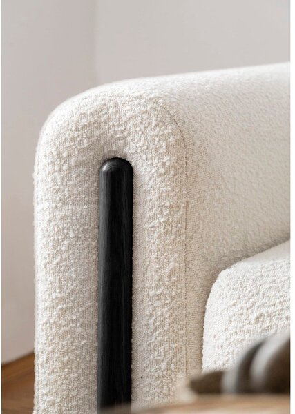 Divano avorio allungabile/con contenitore e rivestimento in bouclé 244 cm Arcadova – ELTAP