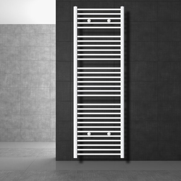 LuxeBath radiatore per bagno Sahara, 600x1800 mm, bianco, curvo con attacco laterale, senza elemento riscaldante