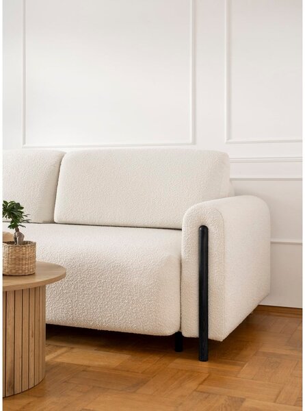 Divano avorio allungabile/con contenitore e rivestimento in bouclé 244 cm Arcadova – ELTAP