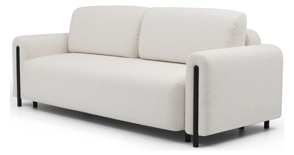Divano avorio allungabile/con contenitore e rivestimento in bouclé 244 cm Arcadova – ELTAP