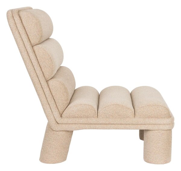 Poltrona beige con rivestimento in bouclé Fern – Dutchbone