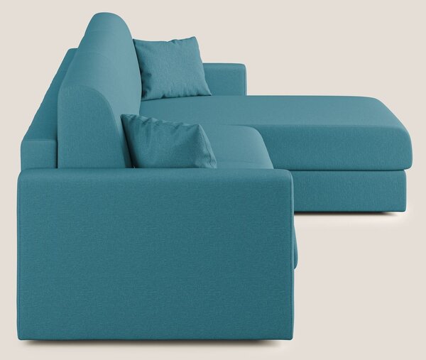 Chris Divano letto angolare 5 posti in tessuto impermeabile T13 azzurr