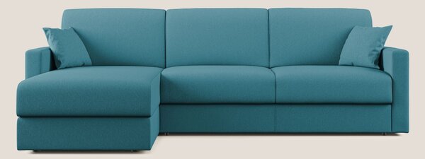 Chris Divano letto angolare 5 posti in tessuto impermeabile T13 azzurr