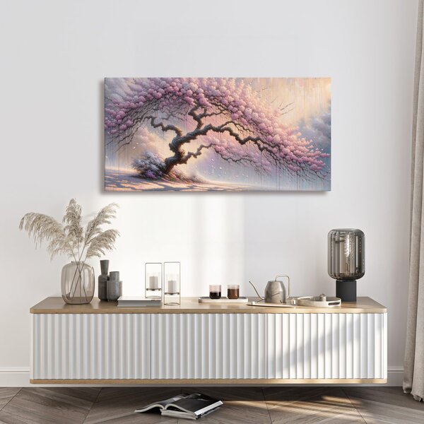 Quadro su tela – Albero della vita rosa in fiore