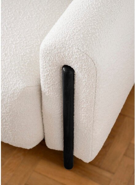 Divano avorio allungabile/con contenitore e rivestimento in bouclé 244 cm Arcadova – ELTAP