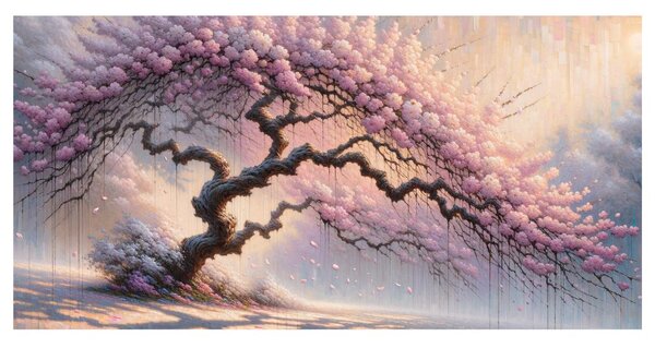 Quadro su tela – Albero della vita rosa in fiore