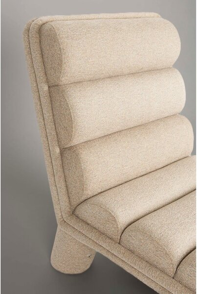 Poltrona beige con rivestimento in bouclé Fern – Dutchbone