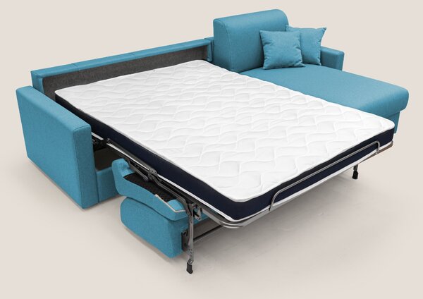 Chris Divano letto angolare 5 posti in tessuto impermeabile T13 azzurr
