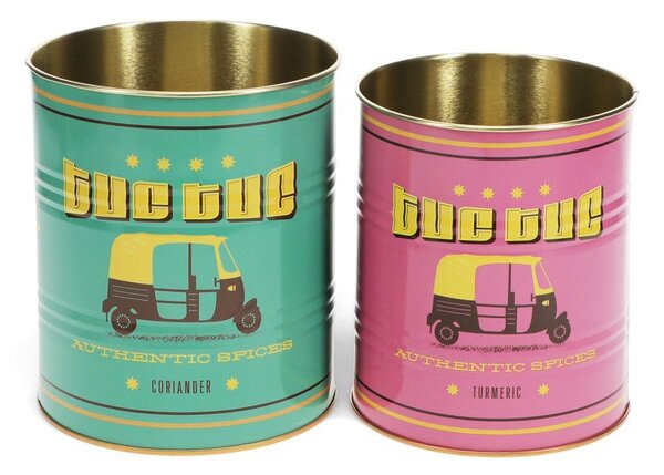 Scatole in set decorative in stagno 2 pz ø 11x13 cm Tuc-tuc – Rex London