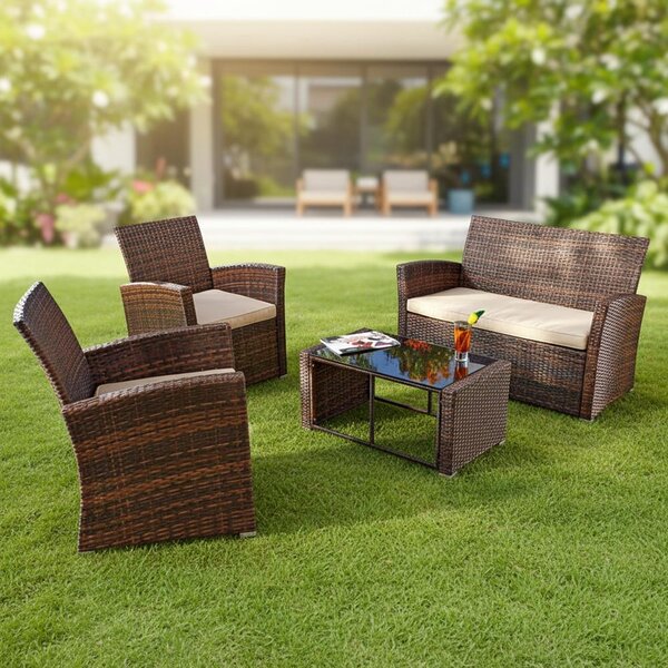 Set di divani in rattan da 4 pezzi mobili da giardino divano in polyrattan mobili lounge M01