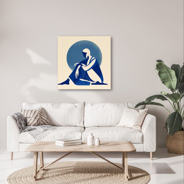 Quadro su tela – Meditazione in tonalità blu