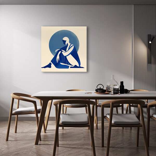 Quadro su tela – Meditazione in tonalità blu