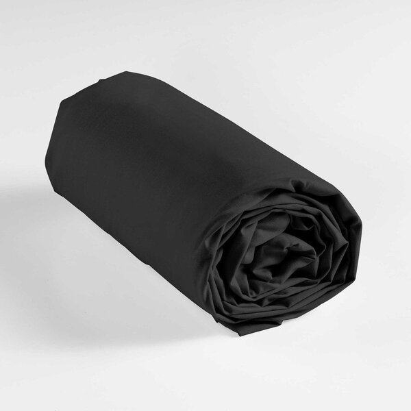 Lenzuolo con angoli nero in cotone 160x200 cm Lina – douceur d'intérieur