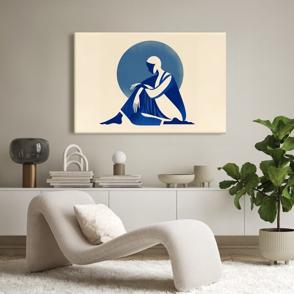 Quadro su tela – Donna nella calma blu