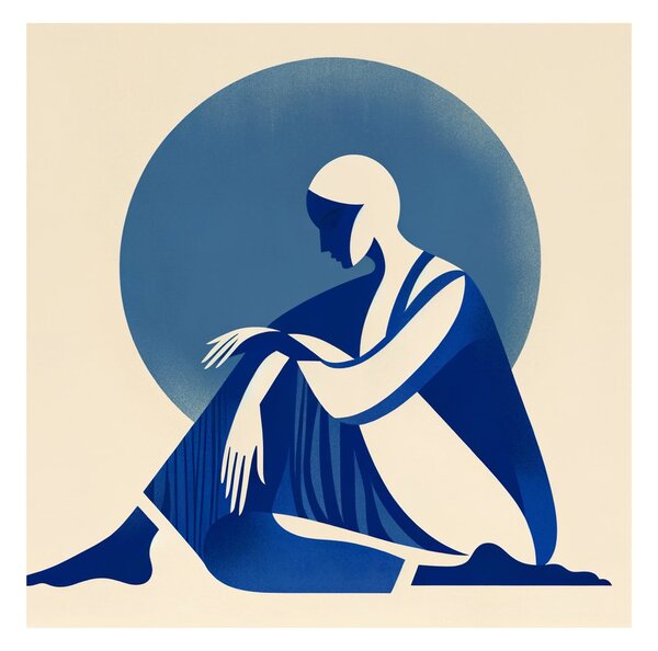 Quadro su tela – Meditazione in tonalità blu