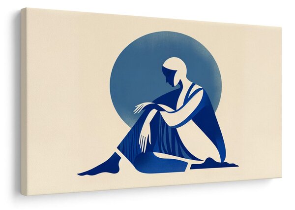Quadro su tela – Donna nella calma blu