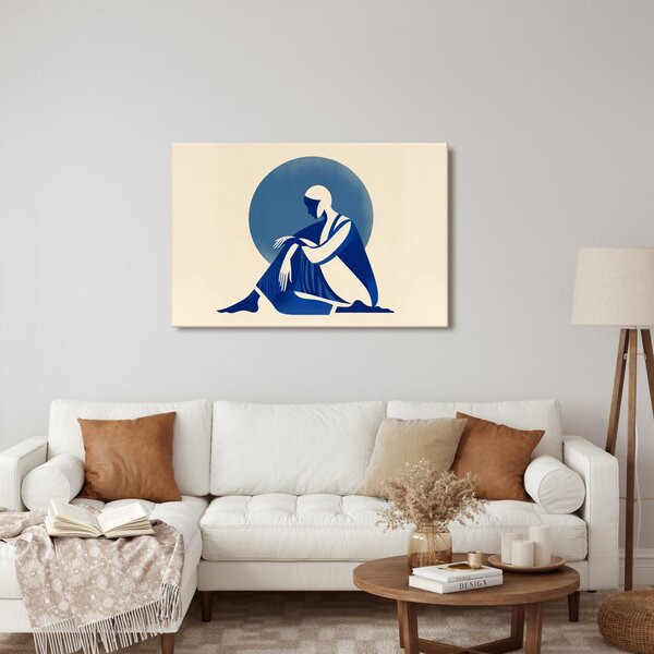 Quadro su tela – Donna nella calma blu