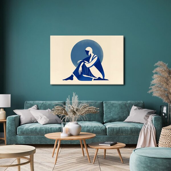 Quadro su tela – Donna nella calma blu