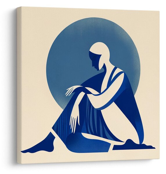 Quadro su tela – Meditazione in tonalità blu
