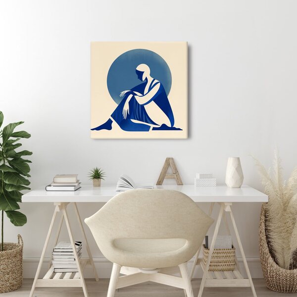 Quadro su tela – Meditazione in tonalità blu