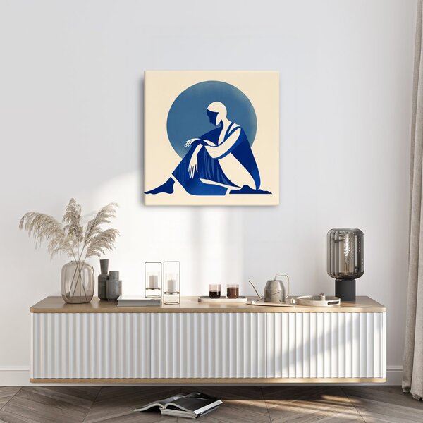 Quadro su tela – Meditazione in tonalità blu