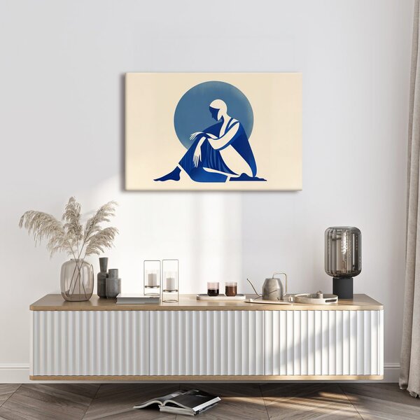 Quadro su tela – Donna nella calma blu