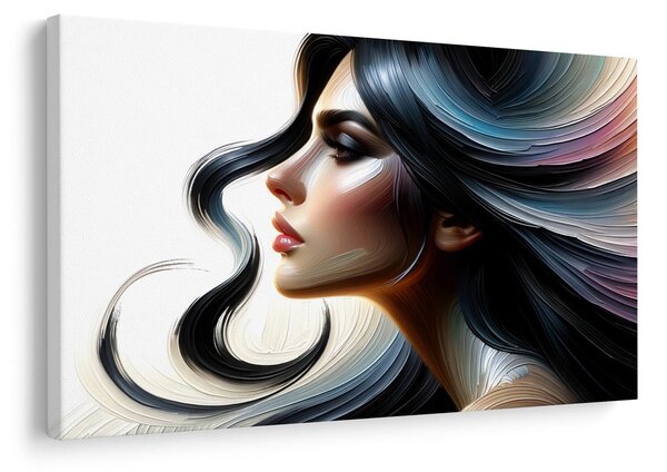 Quadro su tela – Donna con capelli al vento