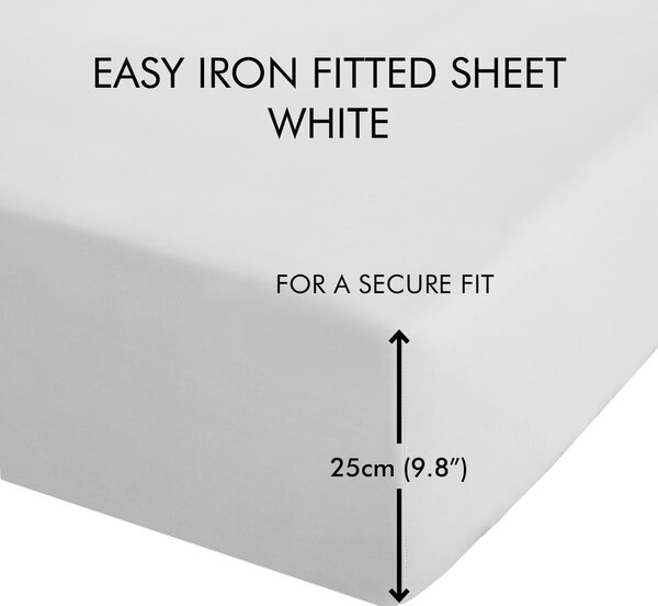 Lenzuolo con angoli bianco in percalle 90x190 cm Easy Iron Percale – Catherine Lansfield