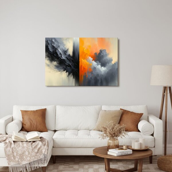 Quadro su tela – Astrazione in fuoco e fumo