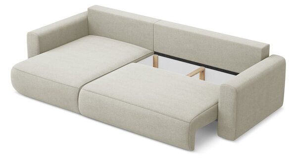 Divano angolare beige allungabile/con contenitore (con penisola a sinistra/con chaise lounge) Kapua – Makamii