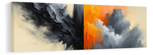 Quadro su tela – Scontro tra arancione e grigio