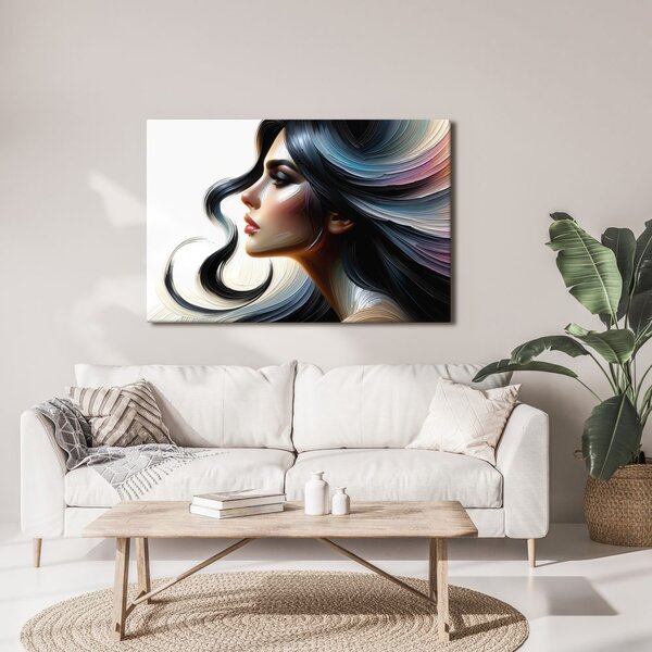 Quadro su tela – Donna con capelli al vento