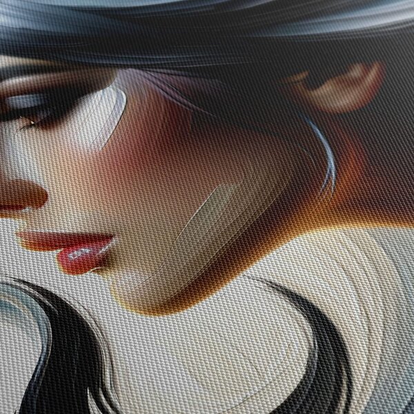Quadro su tela – Profilo elegante con capelli colorati