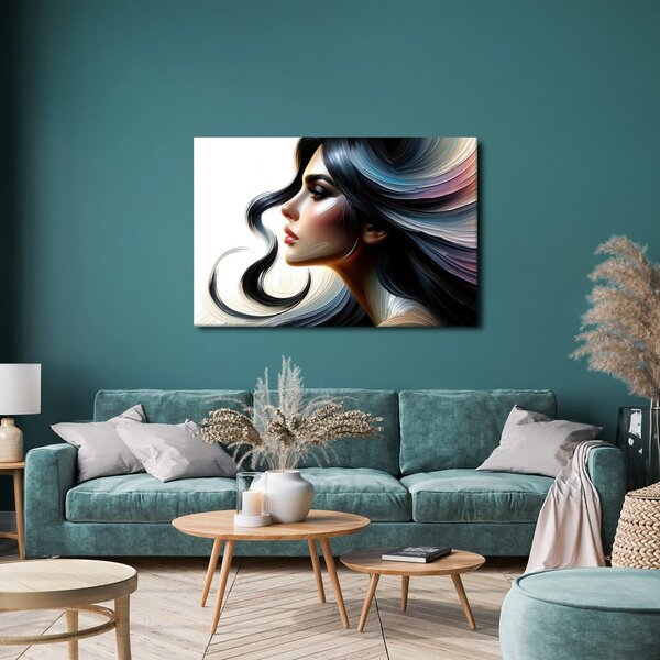 Quadro su tela – Donna con capelli al vento