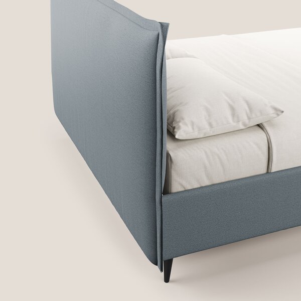 Hans letto contenitore imbottito minimal in tessuto simil cotone imper