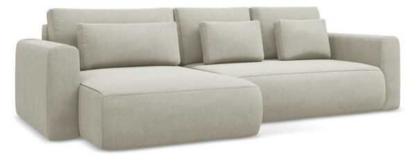 Divano angolare beige allungabile/con contenitore (con penisola a sinistra/con chaise lounge) Kapua – Makamii