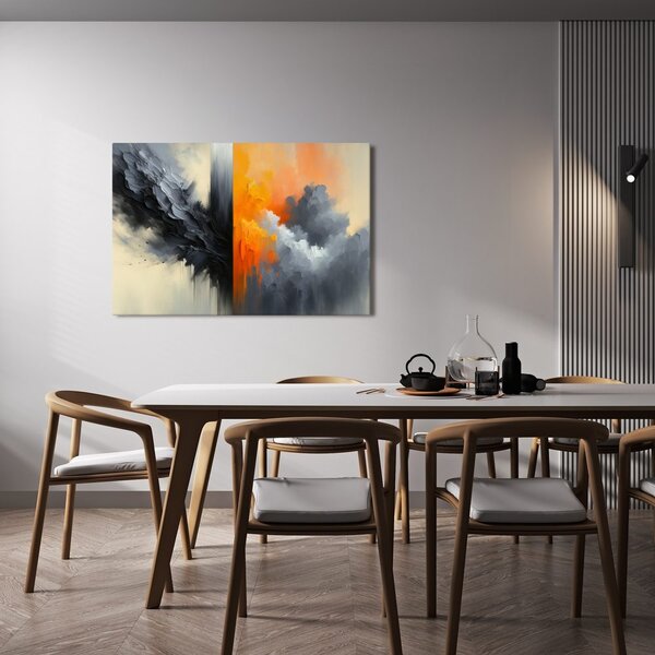 Quadro su tela – Astrazione in fuoco e fumo