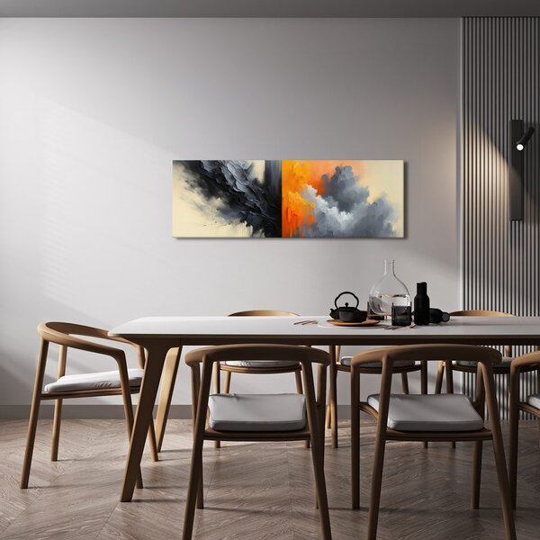 Quadro su tela – Scontro tra arancione e grigio