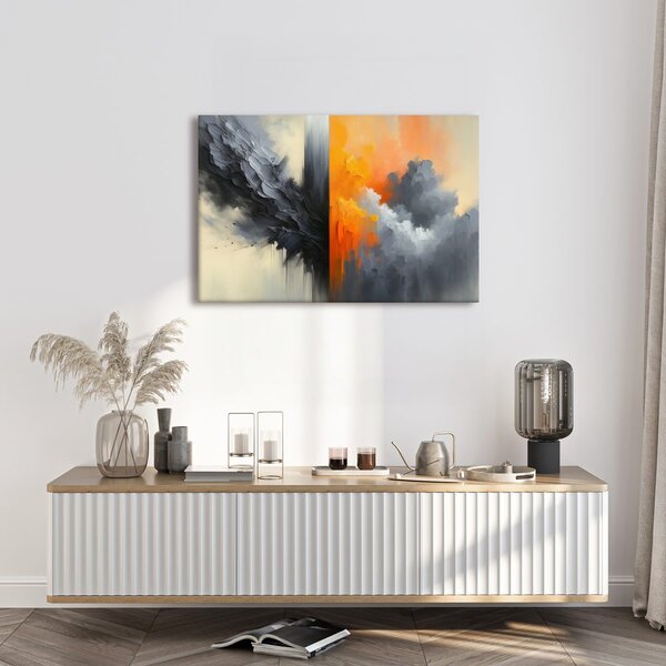 Quadro su tela – Astrazione in fuoco e fumo