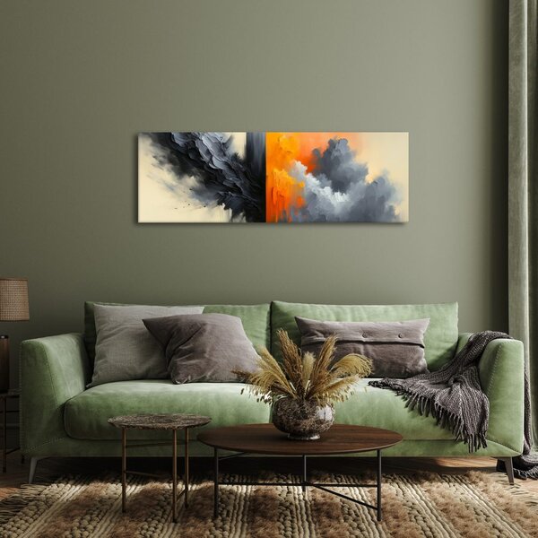 Quadro su tela – Scontro tra arancione e grigio