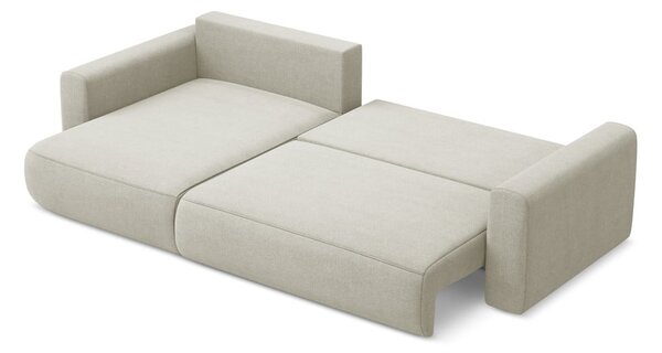 Divano angolare beige allungabile/con contenitore (con penisola a sinistra/con chaise lounge) Kapua – Makamii