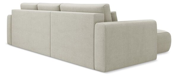 Divano angolare beige allungabile/con contenitore (con penisola a sinistra/con chaise lounge) Kapua – Makamii