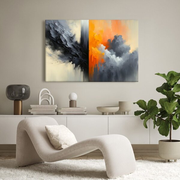 Quadro su tela – Astrazione in fuoco e fumo
