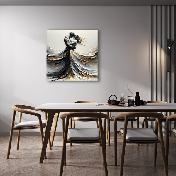 Quadro su tela – Danza in toni dorati
