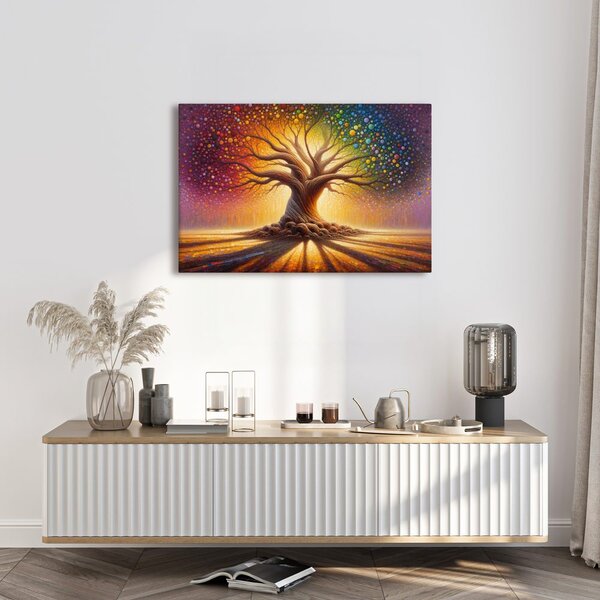 Quadro su tela – Magico albero della vita a colori
