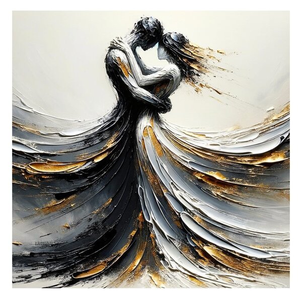 Quadro su tela – Danza in toni dorati