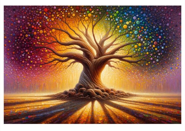Quadro su tela – Magico albero della vita a colori