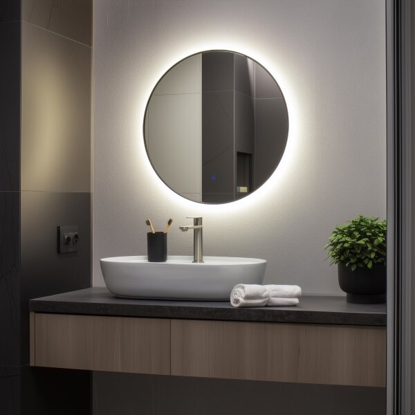 Brilagi - Specchio LED da bagno VENA BLACK LED/19W/230V 60 cm IP44 CRI 90 dimmerabile + CCT