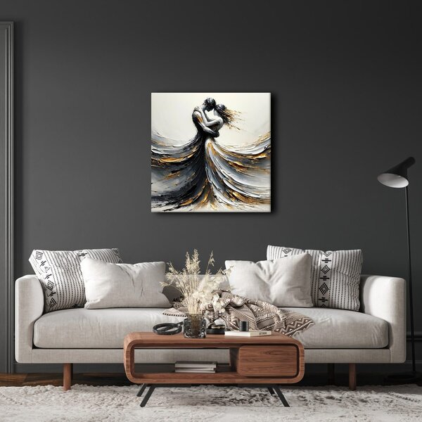 Quadro su tela – Danza in toni dorati