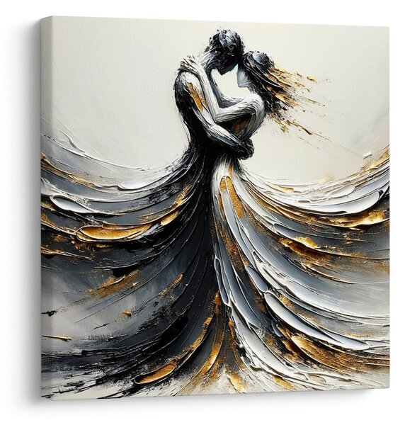 Quadro su tela – Danza in toni dorati